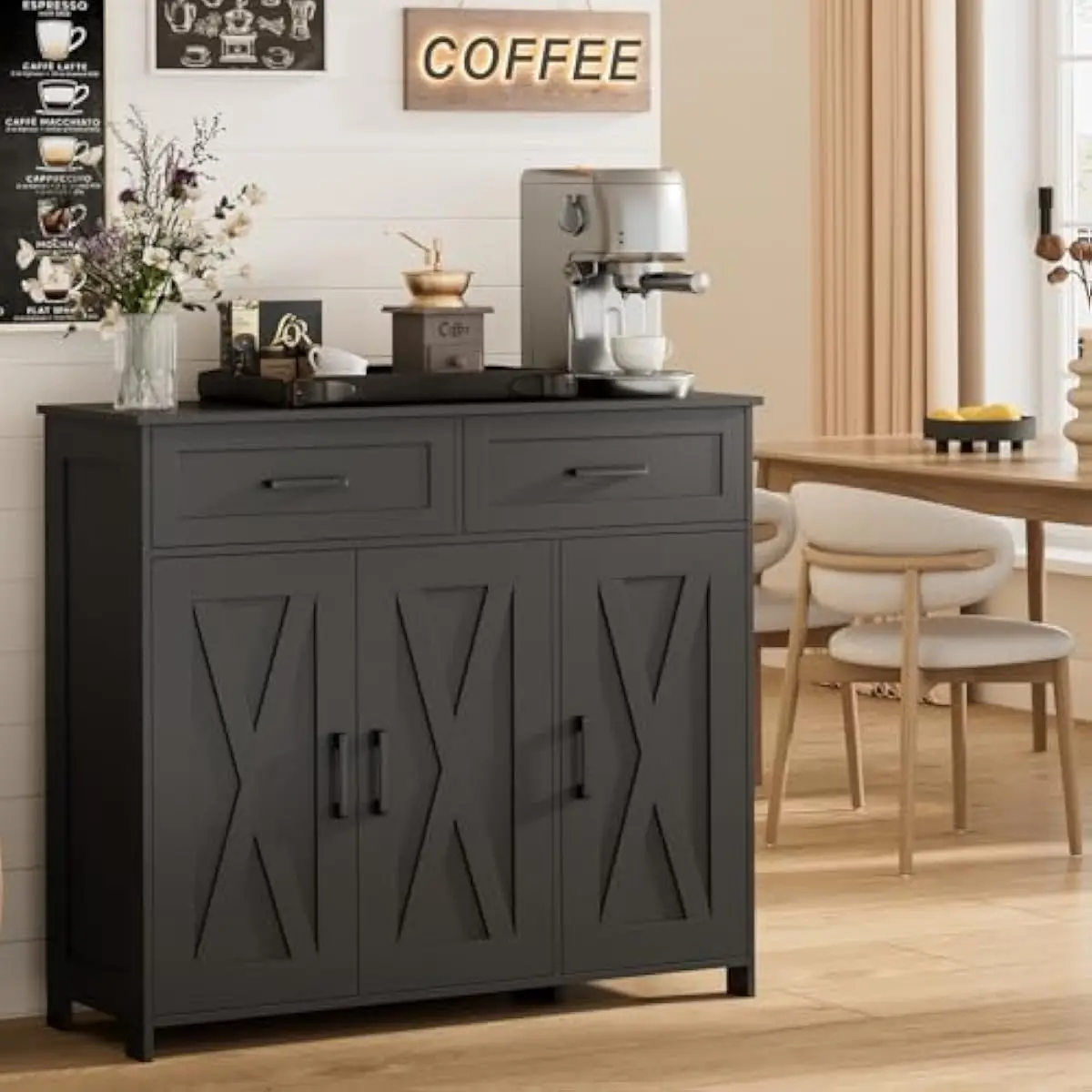 Coffee & Tea Maker Machine - Mueble de Almacenamiento para Cafetería con