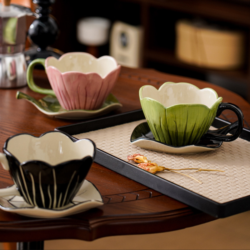 Coffee Tea Flower - Juego de platos y tazas de