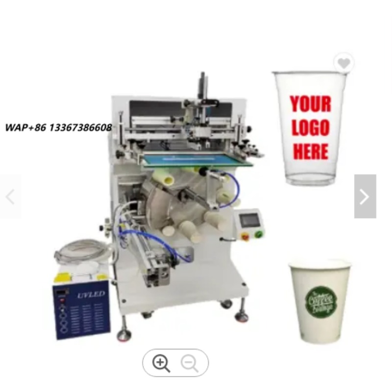 Coffee Tea Paper Cups - Impresora de Pantalla Semiautomática con 8