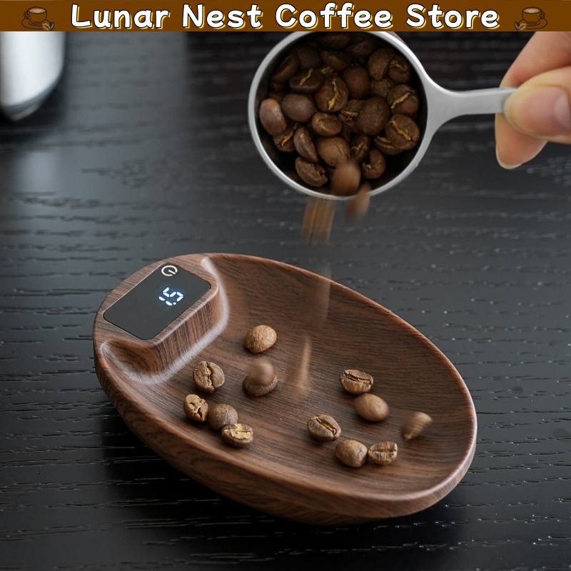 Coffee Bean Scale - Báscula Digital Portátil para Café, Plato