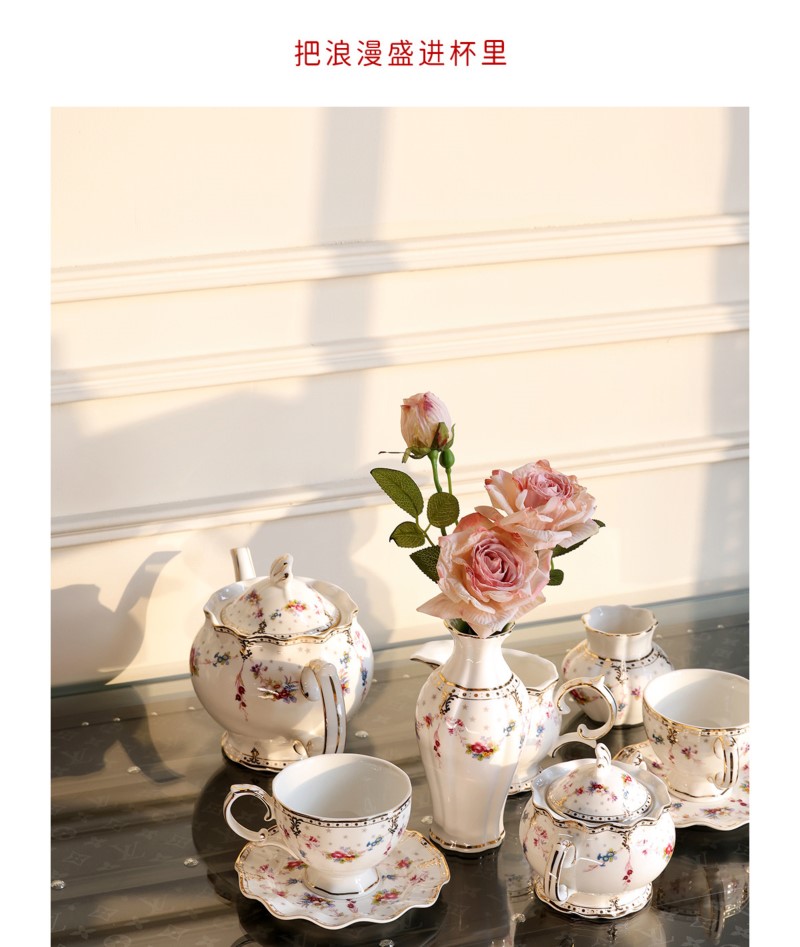 Coffee Tea Flower - Juego de Tazas y Platillos de