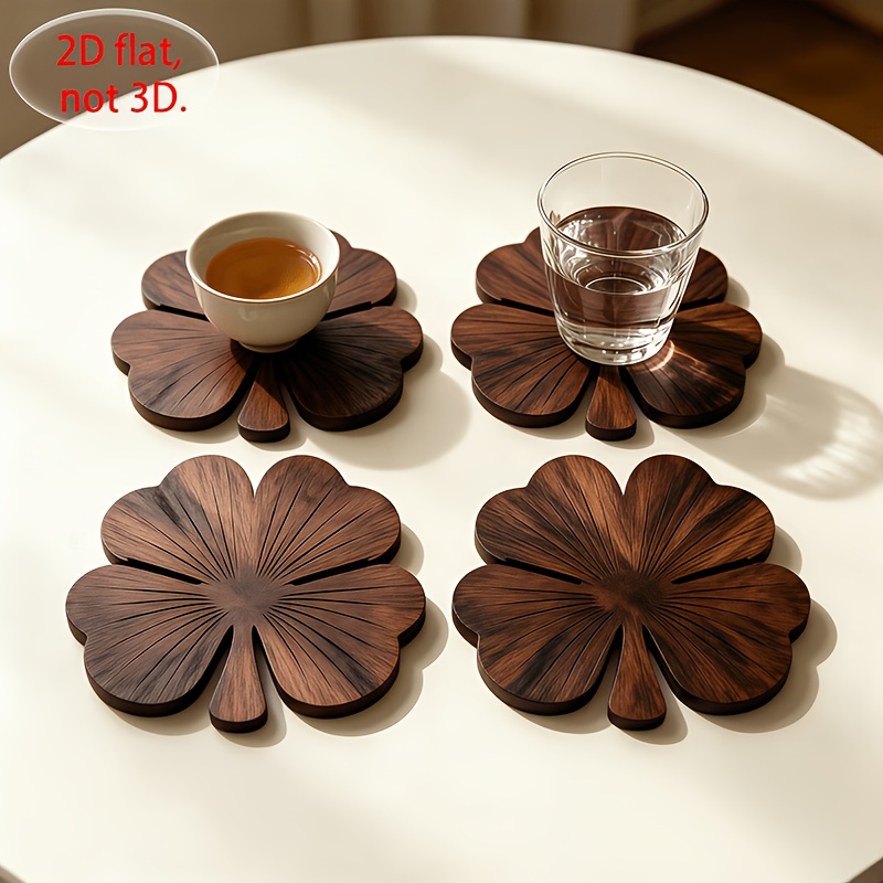 4 posavasos de madera planos 2 - Tea Coffee Pot Set reseña y precio