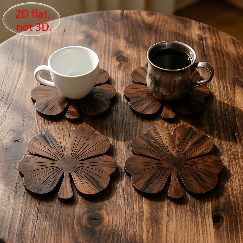 4 posavasos de madera planos 2 - Tea Coffee Pot Set reseña y precio