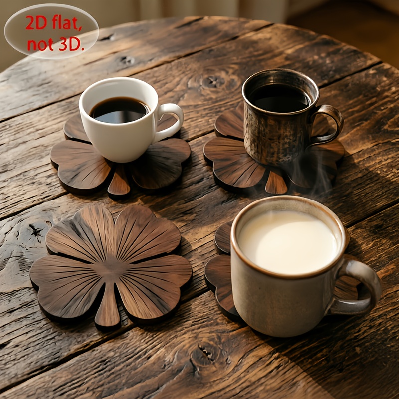 4 posavasos de madera planos 2 - Tea Coffee Pot Set reseña y precio