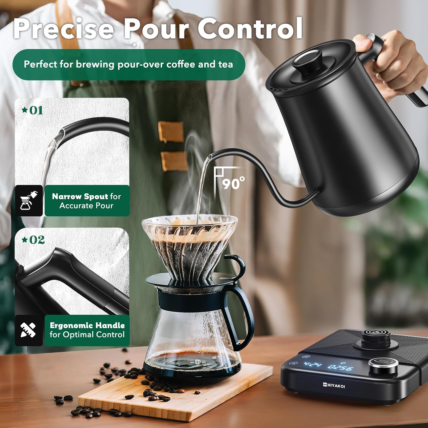 Hervidor Eléctrico Gooseneck c - Tea And Coffee Kettle reseña y precio