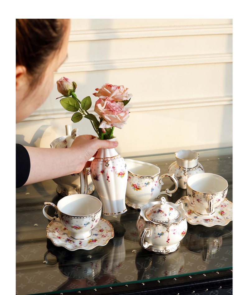 Juego de Tazas y Platillos de  - Coffee Tea Flower reseña y precio